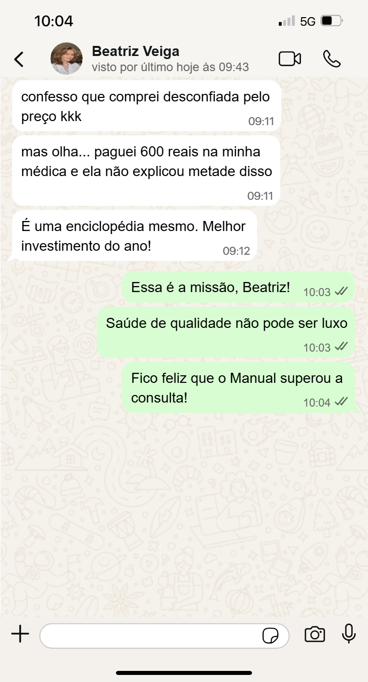 Depoimento de cliente em screenshot de WhatsApp 3